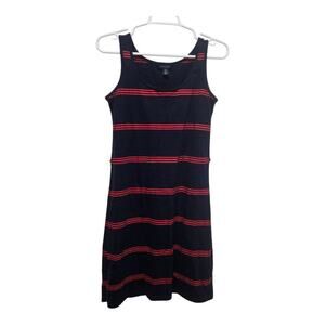 Tommy Hilfiger Striped Tank Dress XS Navy Red Preppy Cotton
